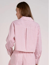 Elan - Charlotte Button Down Crop Shirt