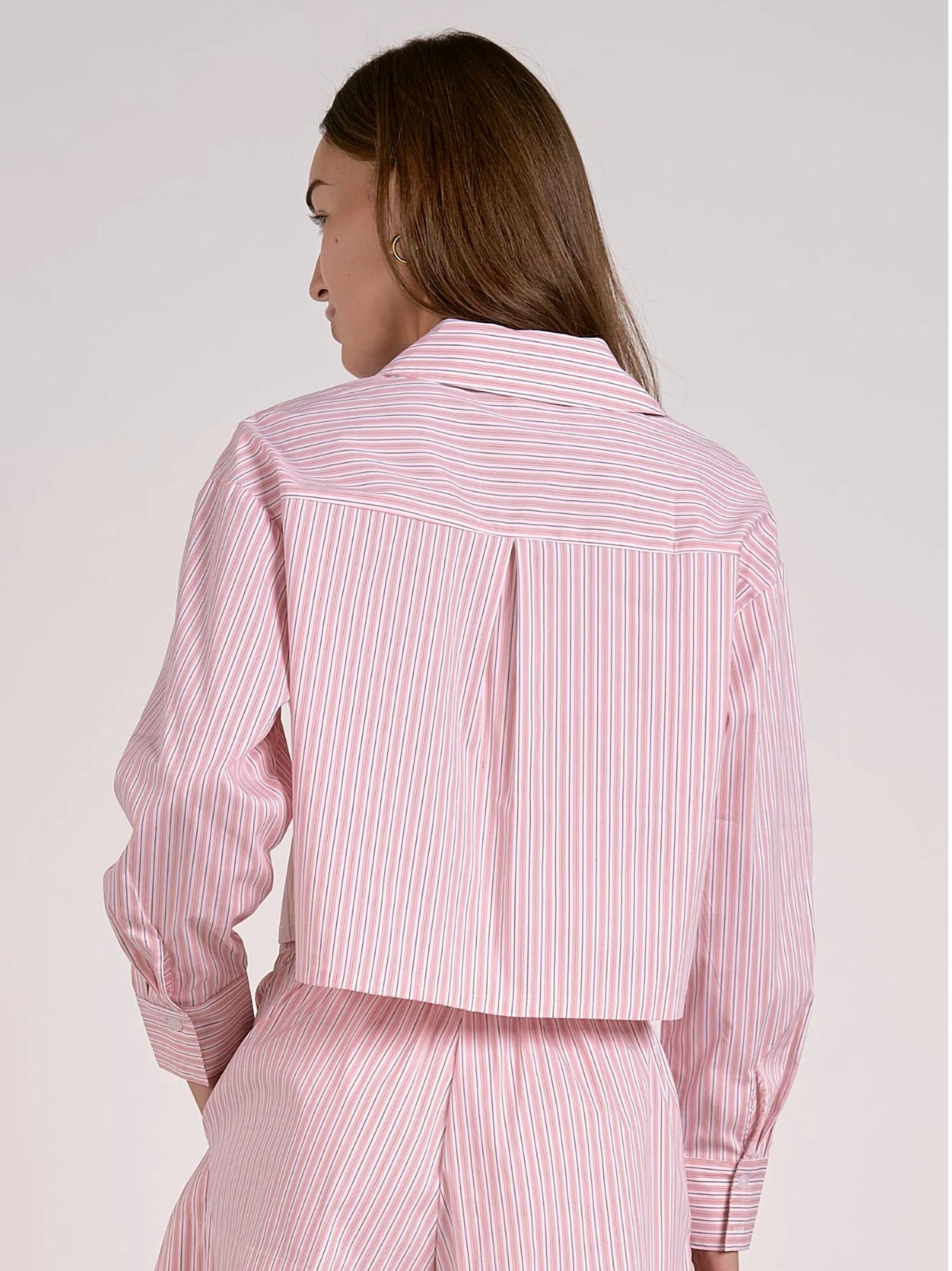 Elan - Charlotte Button Down Crop Shirt