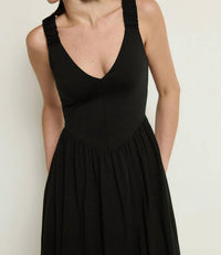 Nation LTD Celine Midi Tank Dress in jet black - women's dress