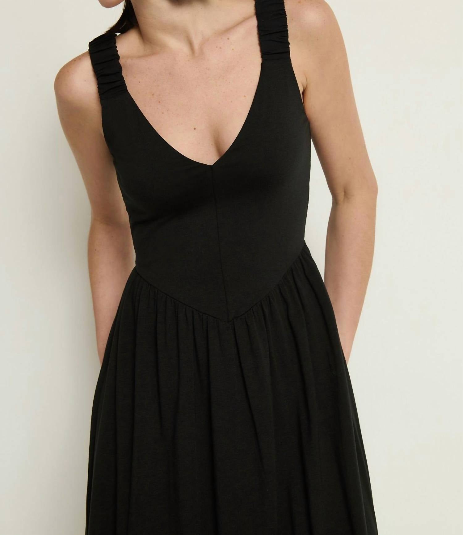 Nation LTD Celine Midi Tank Dress in jet black - women's dress