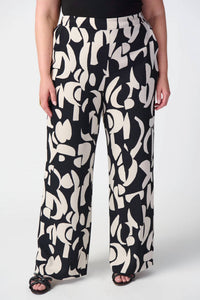 Joseph Ribkoff - Abstract Print Wide-leg Pants