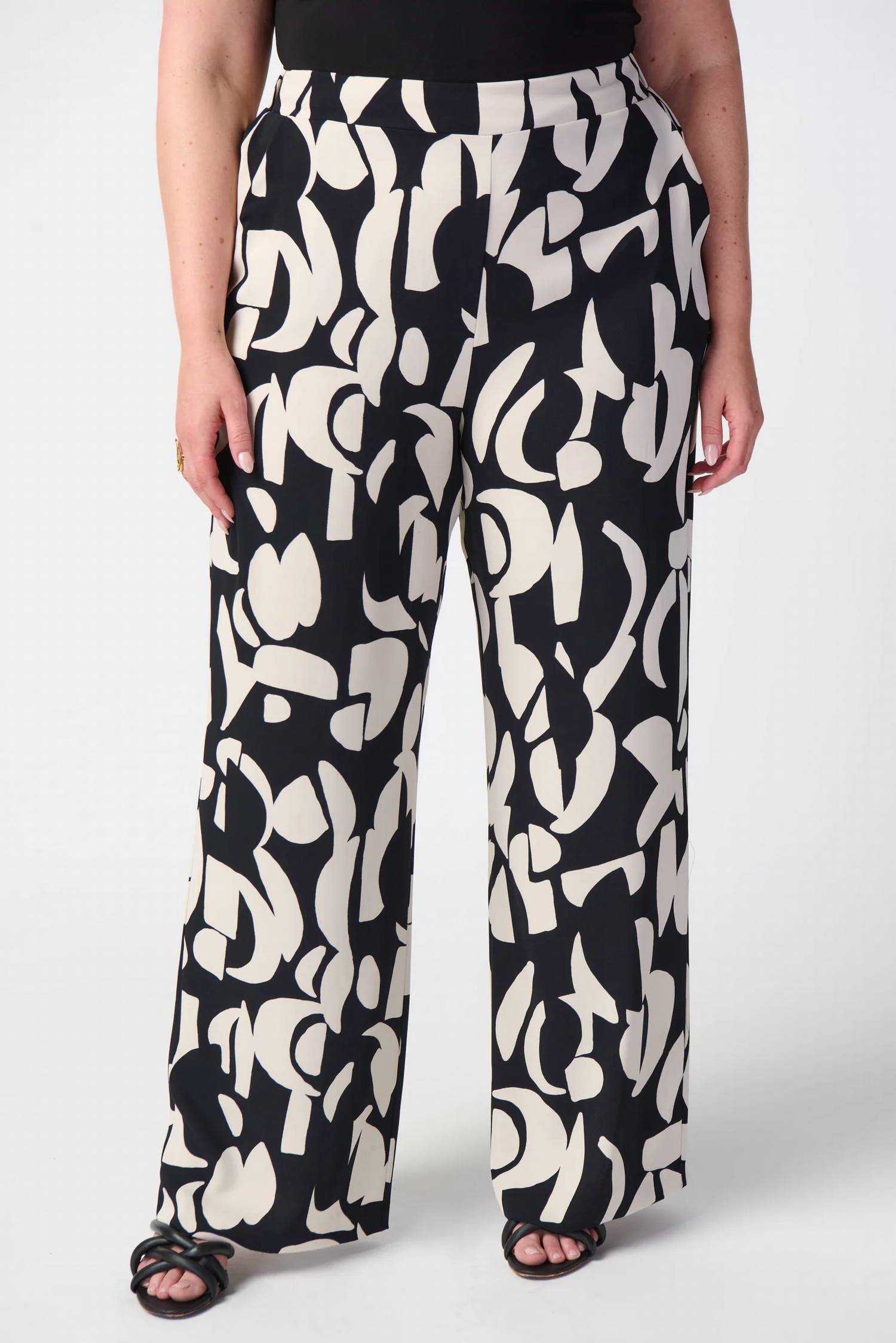 Joseph Ribkoff - Abstract Print Wide-leg Pants