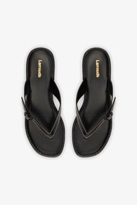 Larroude - Women's Mary Kate Leather Thong Flat Sandals