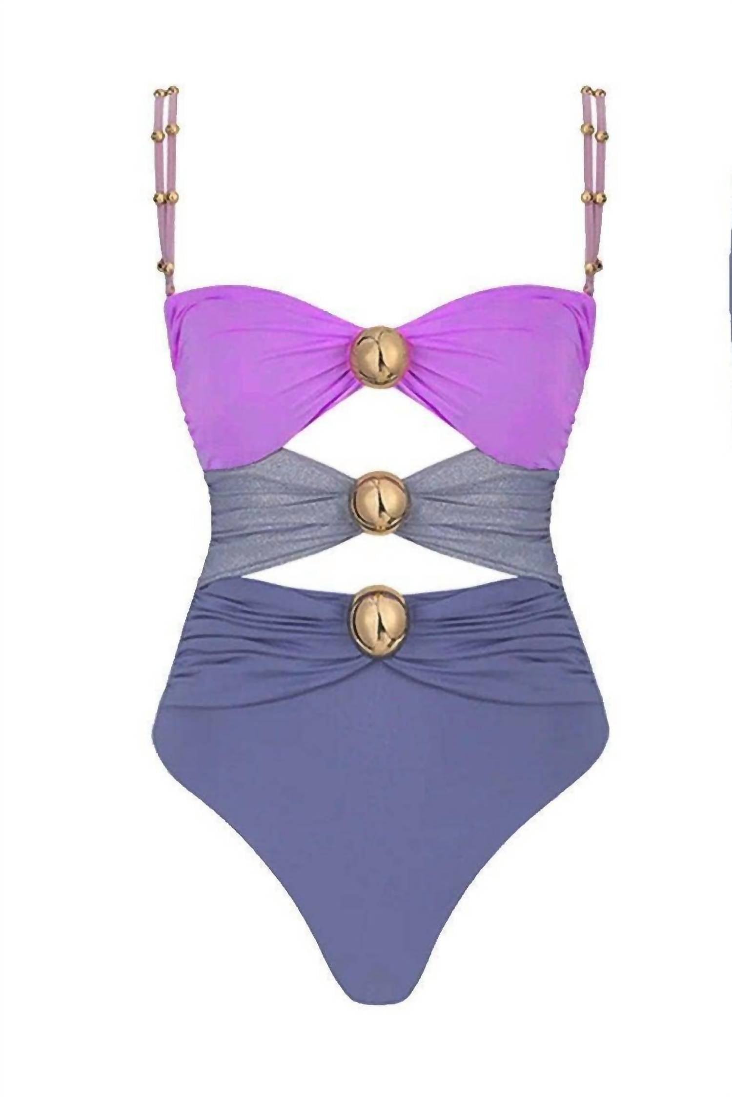 Sweetkama - Ladies Shoulder Straps Backless One Piece Swimwear With Skirt