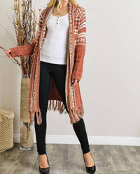 Adora - Maya Fringe Hem Aztec Cardigan