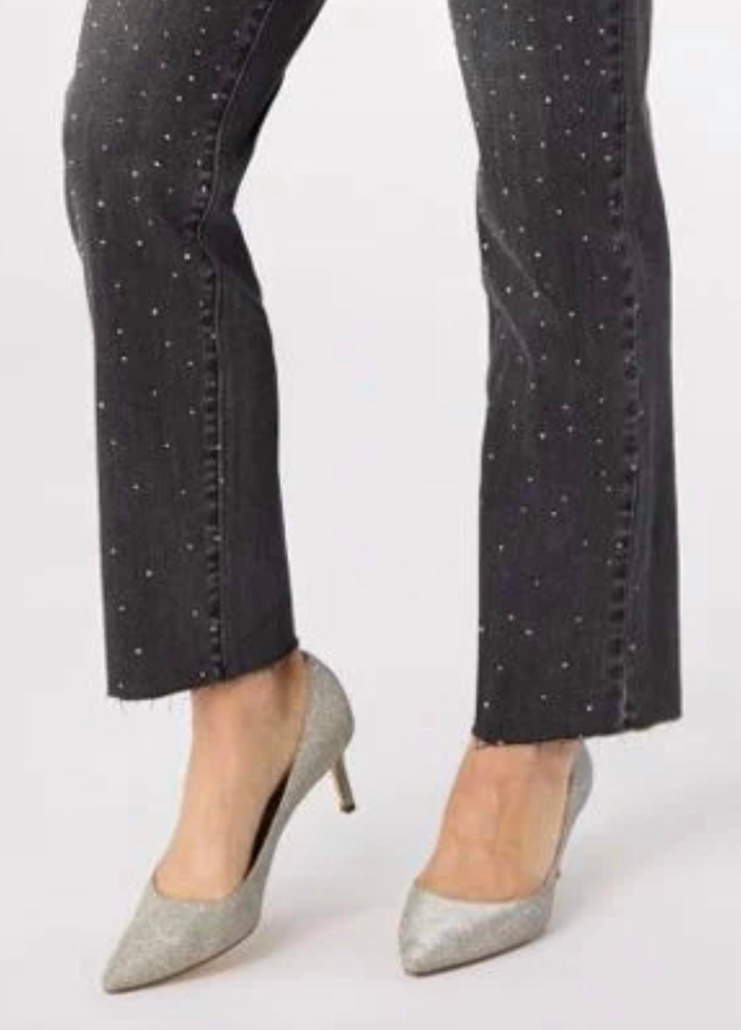 Coco + Carmen - Everstretch Straight Leg Jeans With Rhinestones