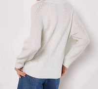Apricot - Chevron Pointelle Lurex Sweater