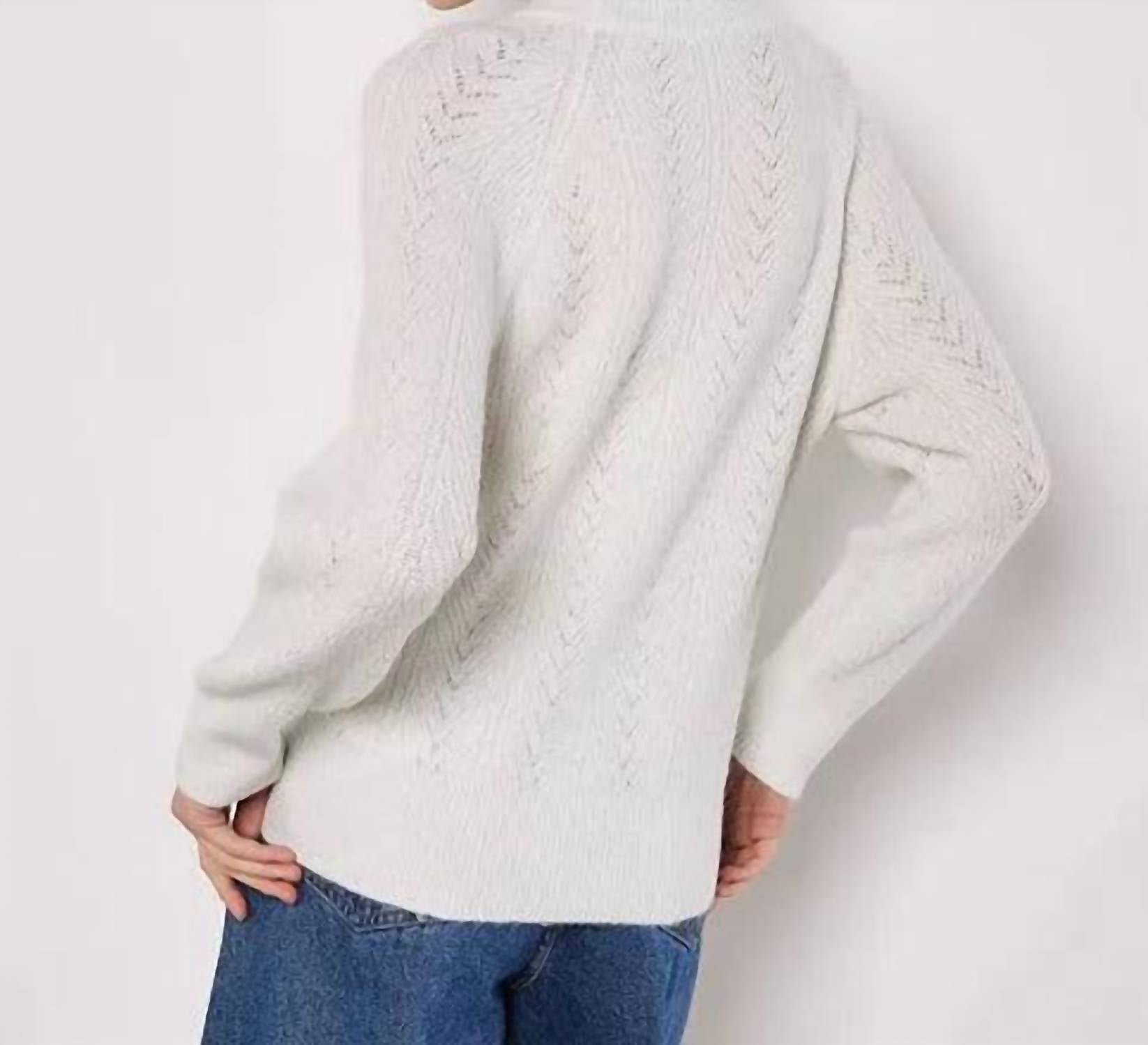 Apricot - Chevron Pointelle Lurex Sweater
