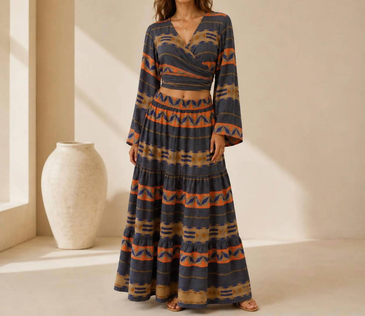 Mystery Resort - Mirena Top And Maxi Skirt Set
