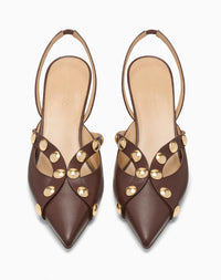 Ulla Johnson Women's Vendome Studded Kitten Heel in sequoia - women's heels - alternate view