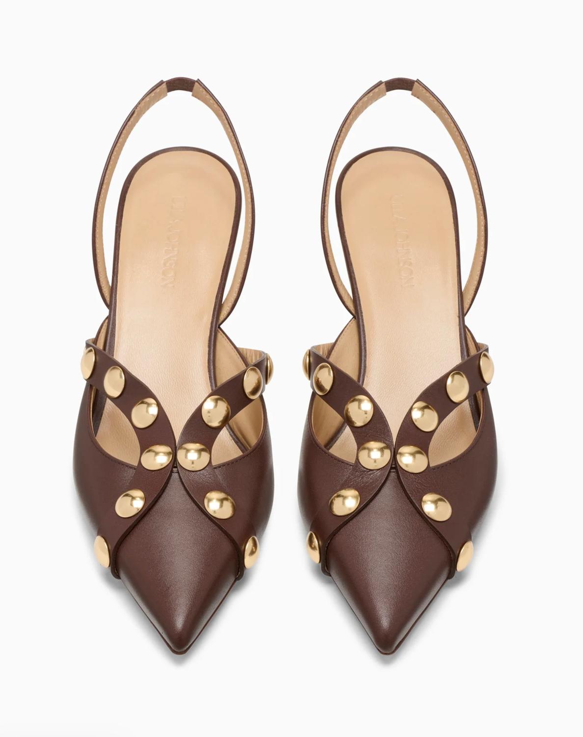 Ulla Johnson Women's Vendome Studded Kitten Heel in sequoia - women's heels - alternate view