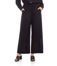 Karen Kane - Cutout Embroidery Wide Leg Pants
