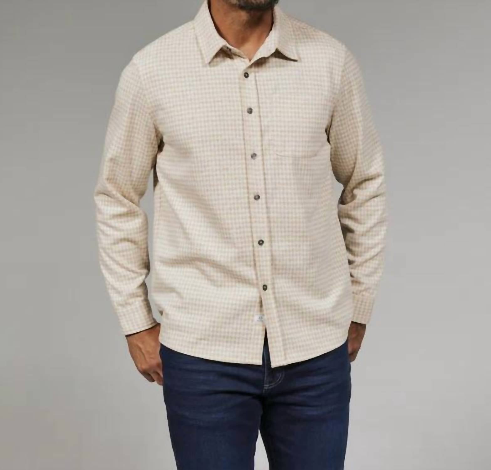 7Diamonds Generation Longsleeve Knit Shirt in tan - men's long sleeve top