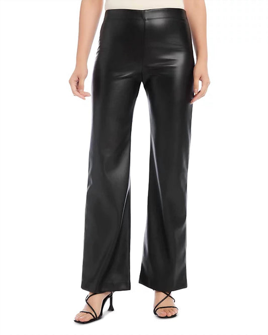 Karen Kane - WIDE LEG FAUX LEATHER PULL ON PANTS