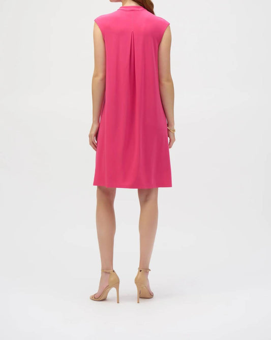 Joseph Ribkoff - V-neck Cap Sleeve Trapeze Dress