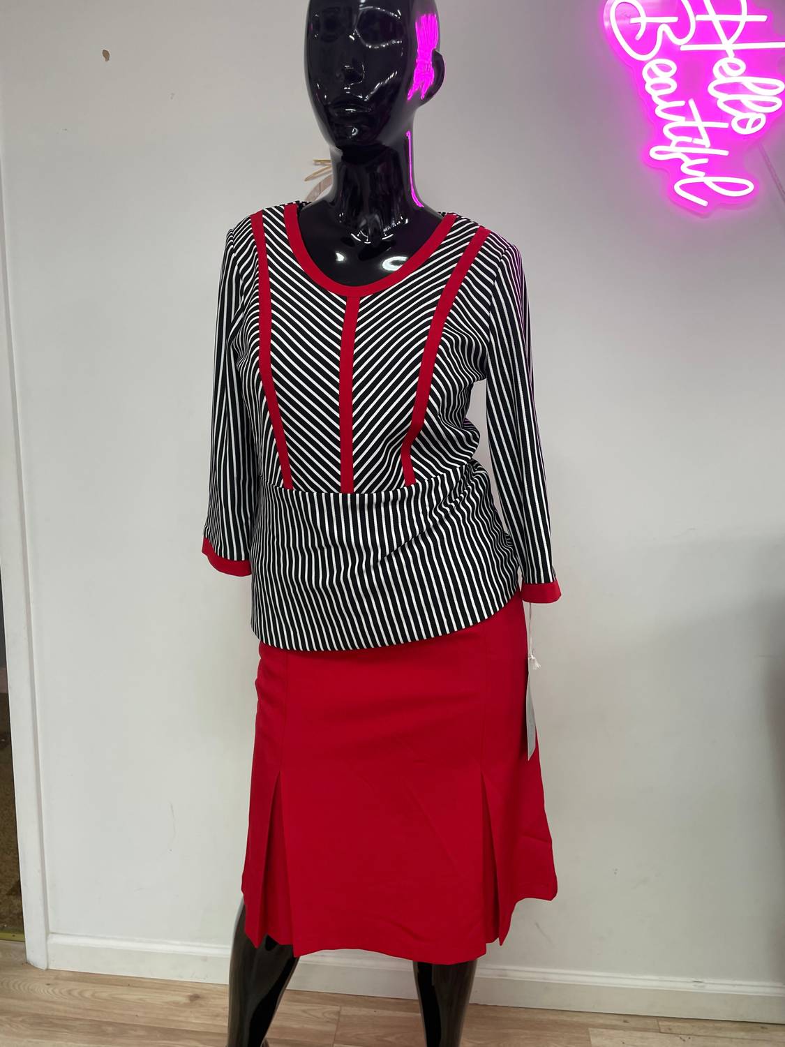 Tally Taylor - Women's 2 Piece Stripe Skirt Suit