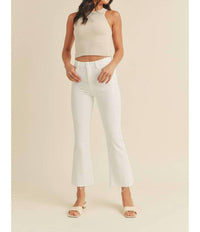 Just Black Denim - High Rise Tonal Crop Flare Short Jeans