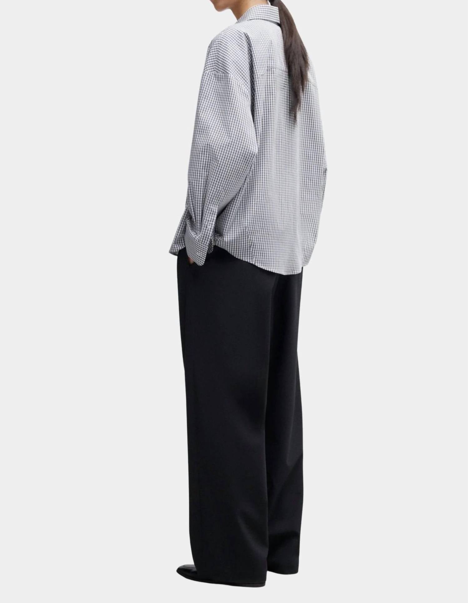 Cordera Oversized Vichy Shirt in grey - women's shirt - view 4