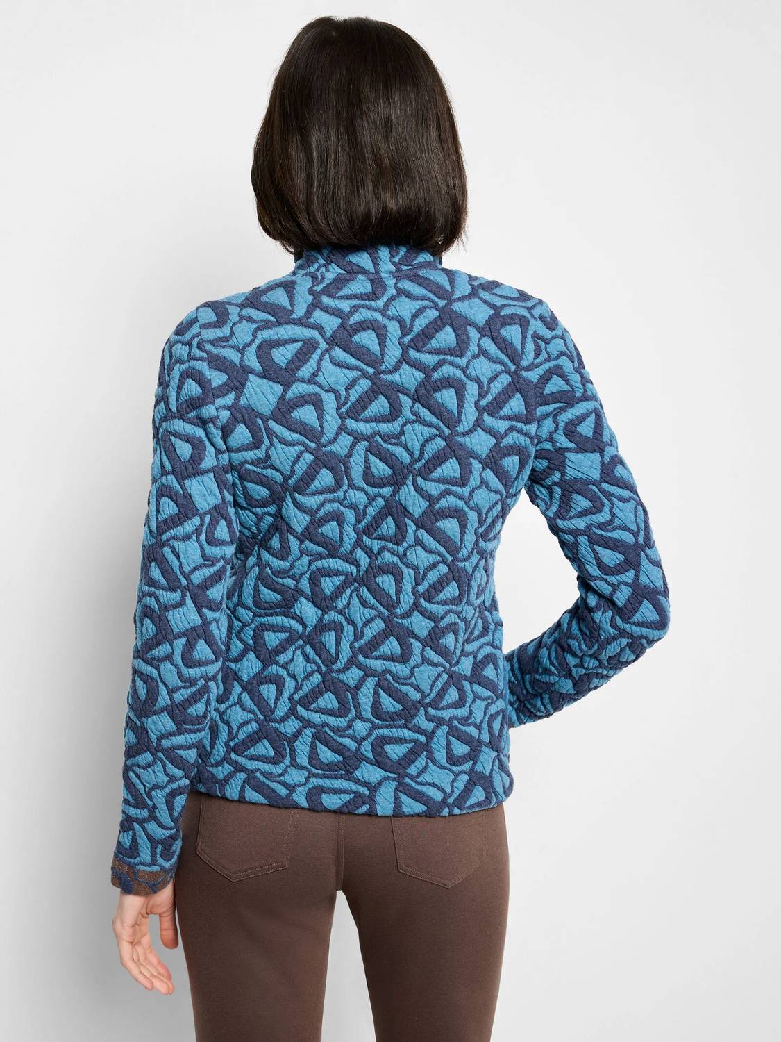 Nic + Zoe - Quilted Faux Leather Trim Jacket