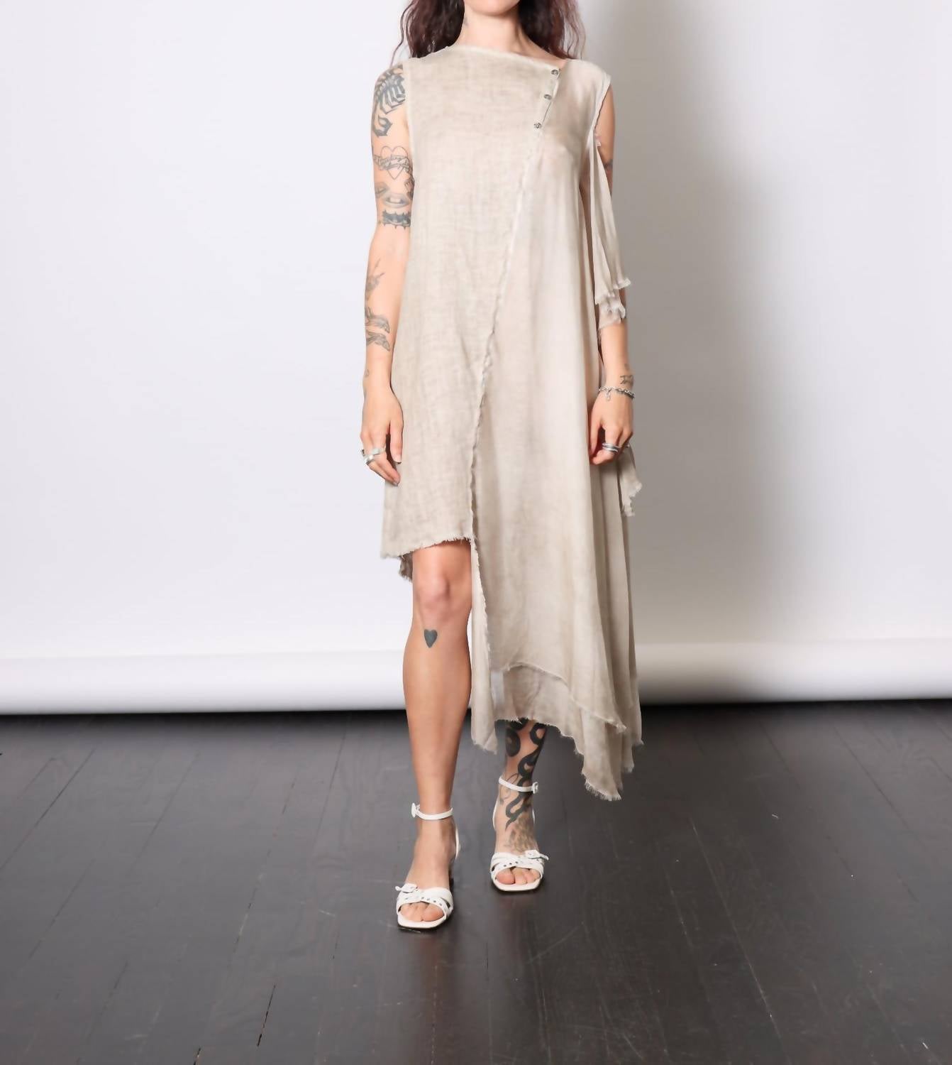 Sanctamuerte - Sleeveless Asymmetric Dress