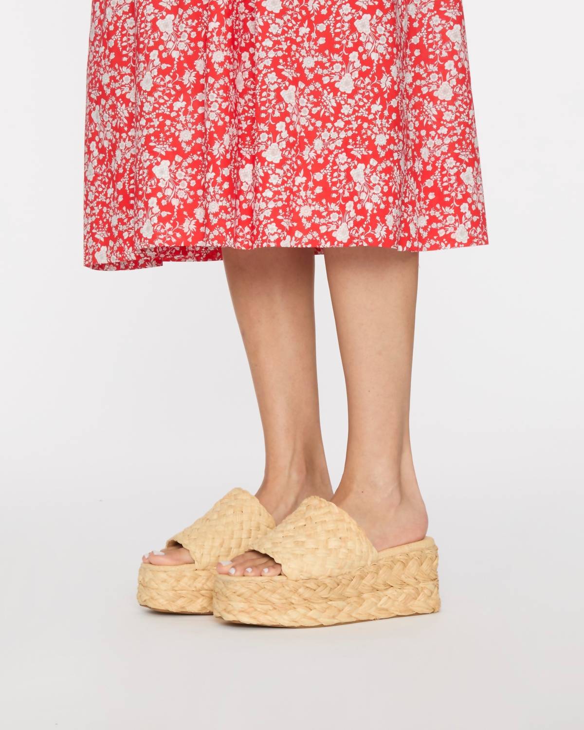 Loeffler Randall Women's Aaron Platform Raffia Mule in natural - women's shoe - view 4