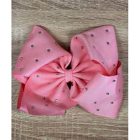 The Hair Bow Company Girl's French Rhinestone Hair Bow in pink - kids' accessory