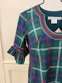 Gretchen Scott - Three-quarter Sleeve Plaid Mini Dress