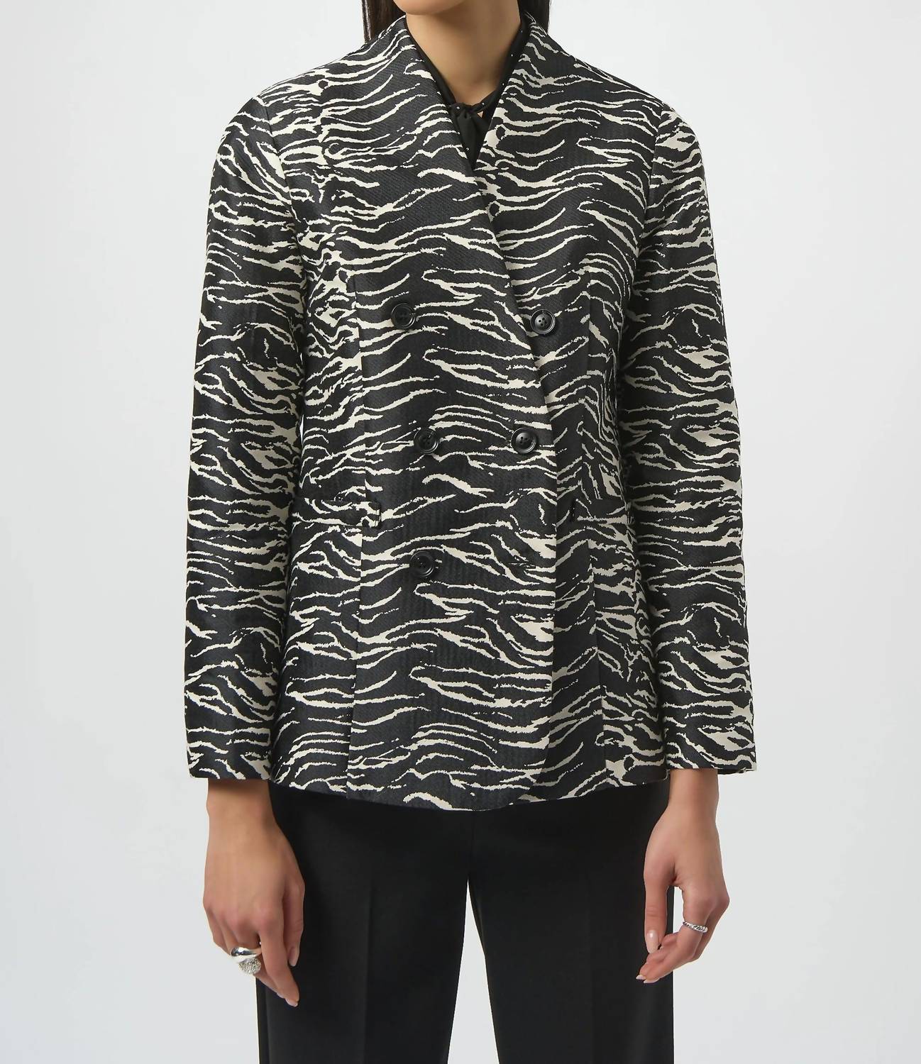 Joseph Ribkoff - Zebra Print Double Breasted Blazer