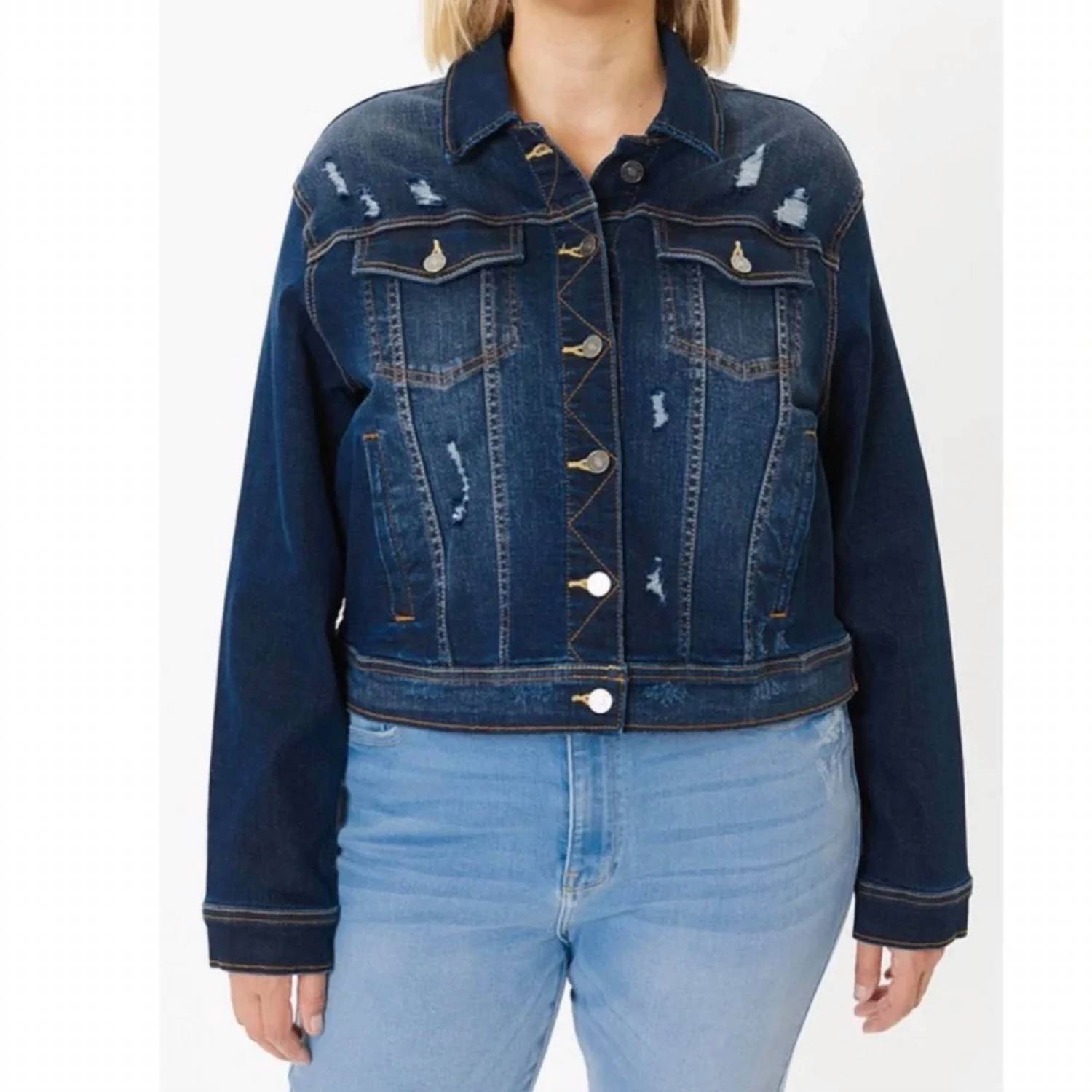 Kancan - Distressed Denim Jacket