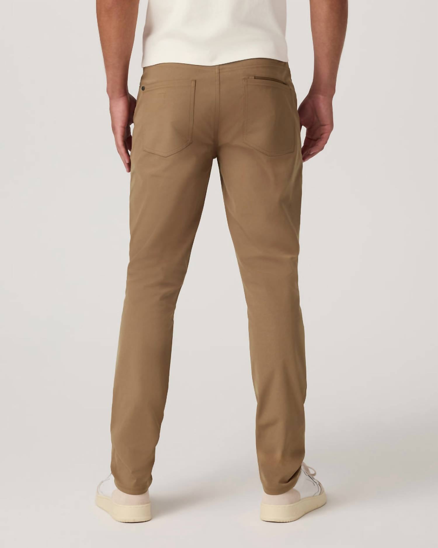 Vuori Cascade Tech Chino Pant in pecan - men's pants - detail view