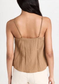 Z Supply Annie Adjustable Straps Flowy Tank Top in otter brown - women's tank top - alternate view