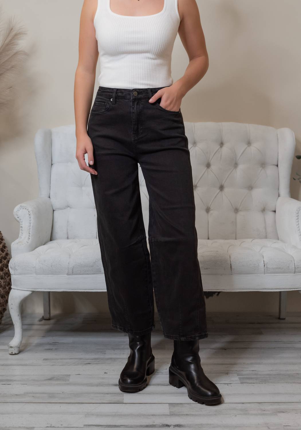 RD Style Barni Barrel Pant in black - women's pants