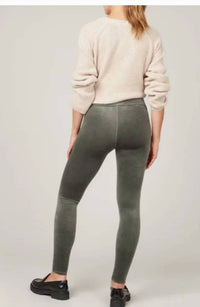 Spanx Soft Stretch Seamless Leggings in dark palm 1 - women's pants - detail view