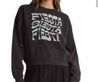 Z Supply Fiesta Tomgirl Sweatshirt in black - women's top