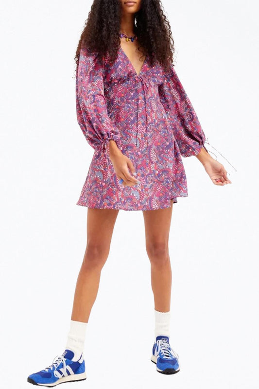 For Love & Lemons - TONYA OPEN-BACK LONG SLEEVE MINI DRESS