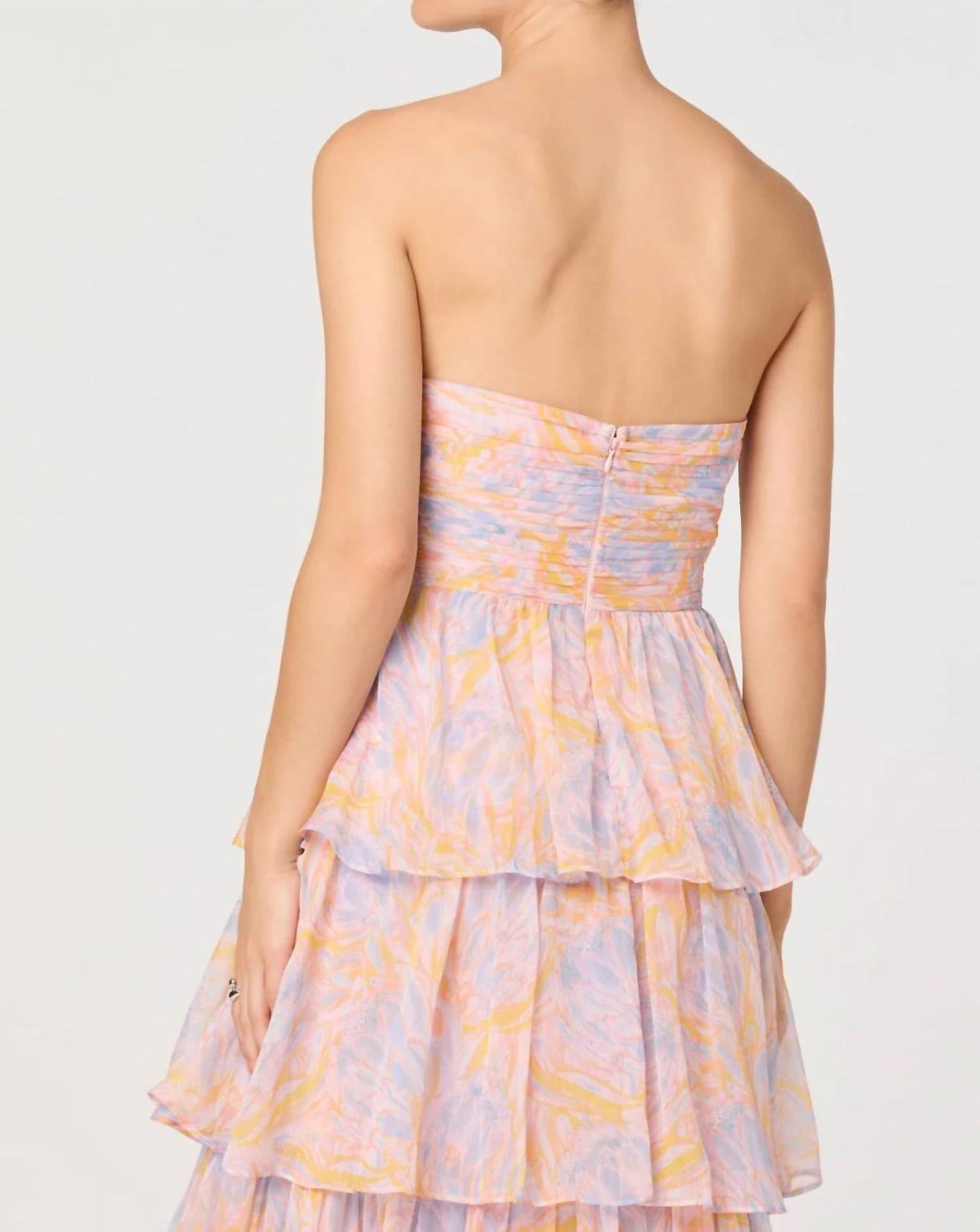 Astr - ANISHA STRAPLESS FLORAL RUFFLE MAXI DRESS