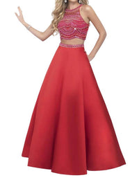 Blush Prom - Crystal Embellished Mikado Two Piece Gown