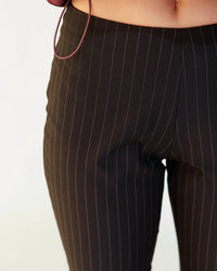 NIA Cruz Pinstripe Capri Pants in black - women's pants - alternate view