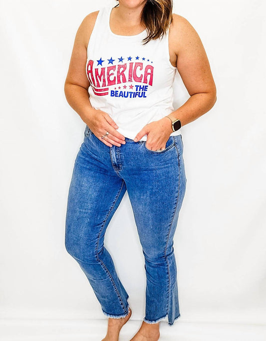 Charlie B - Bootcut Pants With Frayed Asymmetrical Hem