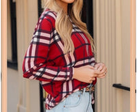 First Love By Lovelyn - Plaid Light Knit Sweater