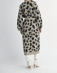 Mable - Jacquard Knit Cardigan With Belt