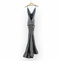 Jessica Angel - Deep-v Strappy Cold Back Metallic Mermaid Prom Dress