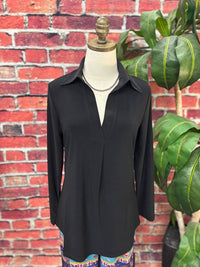 Isle Apparel - Chic After Dark Collared Tunic Top