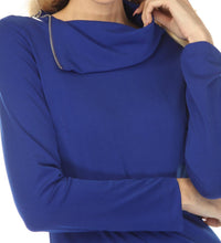 Joseph Ribkoff - Zip Cowl Neck Sheath Dress