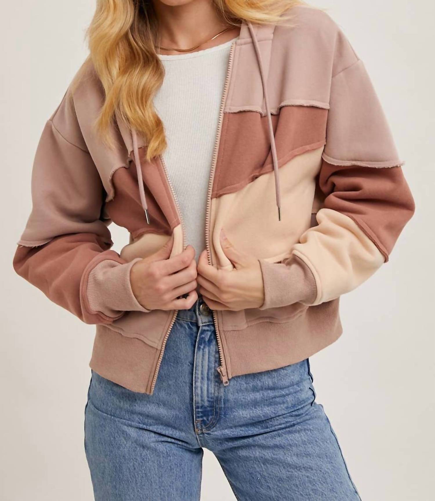 Bluivy - Color Block Full Zip Hoodie