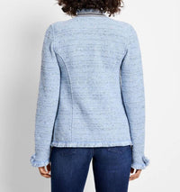 Nic + Zoe - Izara Indigo Fringe Mix Knit Jacket