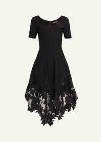 Oscar De La Renta - Carnation Guipure Lace Knit Midi-Dress