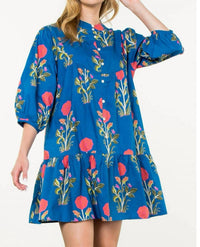 Thml - Jean Baby Mid Sleeve Floral Print Dress