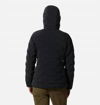 Mountain Hardwear Stretch Down Hoody Jacket in dark storm heather - women's jacket - detail view