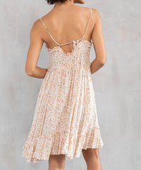 Lovestitch - Ditsy Floral Print Sleeveless Panel Mini Dress